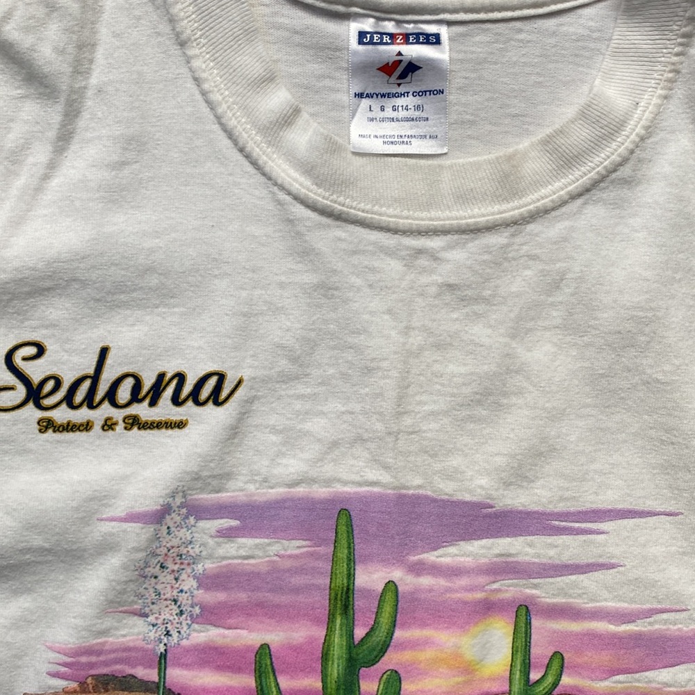 Jerzees Sedona Arizona tee shirt 100% cotton girls size 14 -16 L - Picture 2 of 2